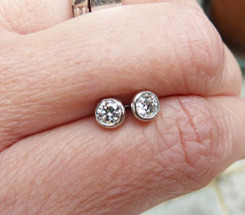 Platinum Diamond Stud Earrings, 3 of 4