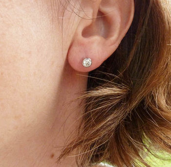 Platinum Diamond Stud Earrings, 4 of 4