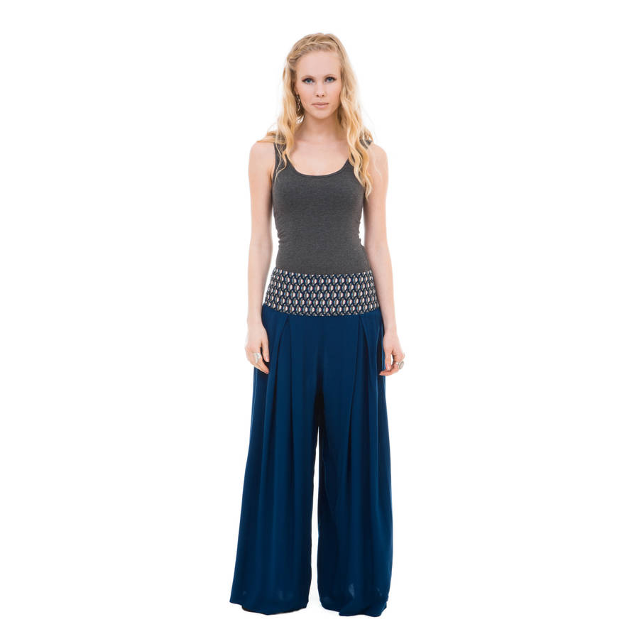 elasticated waist palazzo trousers