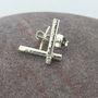 Silver Textured T Bar Earrings, thumbnail 2 of 4