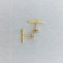 Gold Textured T Bar Earrings, thumbnail 3 of 3