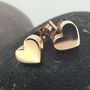 Rose Gold Chunky Heart Earrings, thumbnail 1 of 4