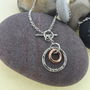 Rose Gold And Silver Circle T Bar Pendant Necklace, thumbnail 2 of 4