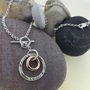 Rose Gold And Silver Circle T Bar Pendant Necklace, thumbnail 3 of 4