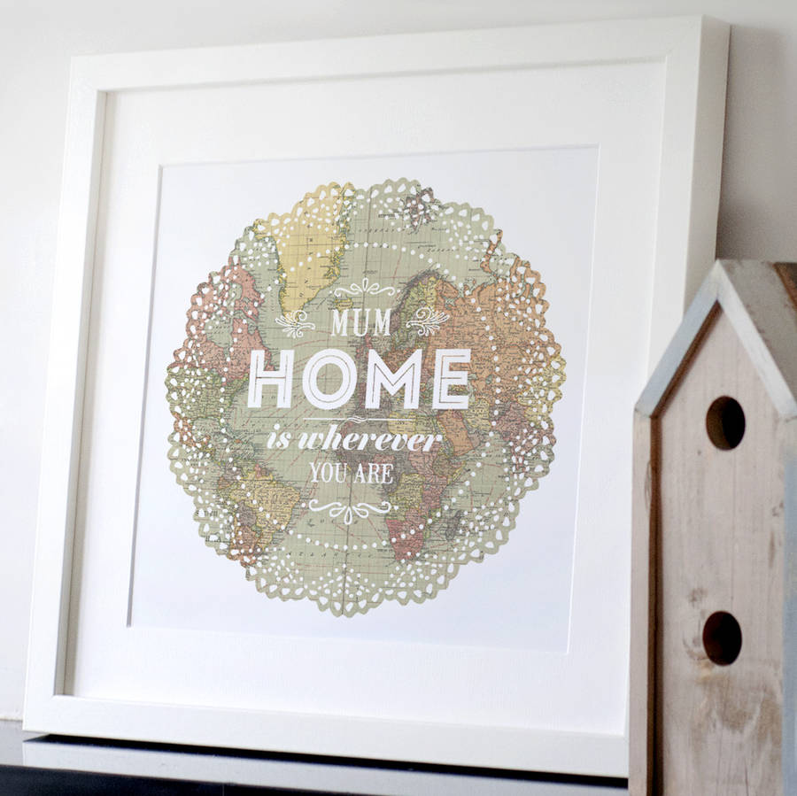 personalised 'home is wherever you are' print by the drifting bear co ...