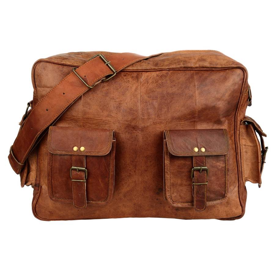 large brown leather overnight bag by paper high | notonthehighstreet.com