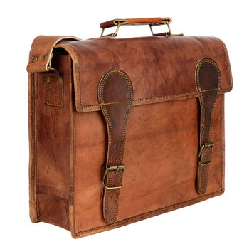 Personalised Leather Satchel Messenger Bag, 12 of 12