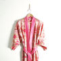 Cotton Kimono Dressing Gown Rose Floral Print, thumbnail 2 of 5