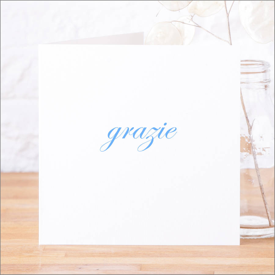 Single Or Pack Of Italian 'Grazie' Thank You Cards, 1 of 10
