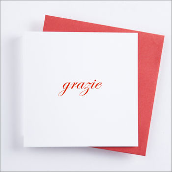 Single Or Pack Of Italian 'Grazie' Thank You Cards, 10 of 10