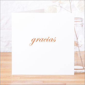 Single Or Pack Of Spanish 'Gracias' Thank You Cards, 8 of 10