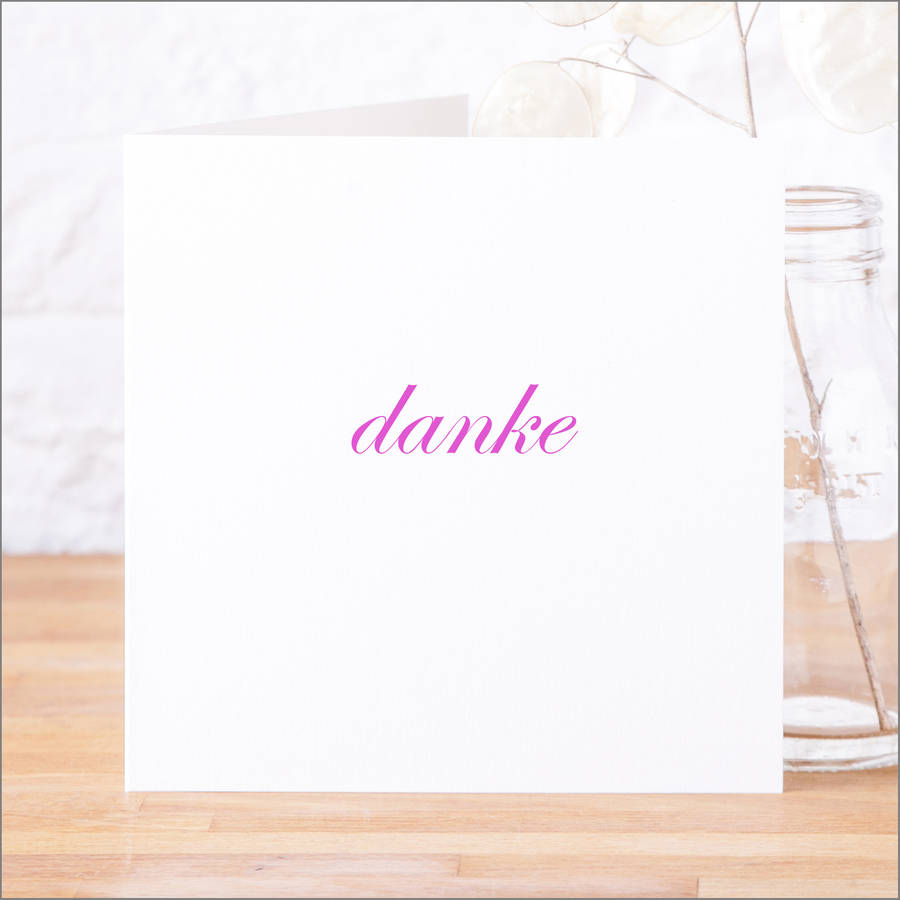 Single Or Pack Of German 'Danke' Thank You Cards, 1 of 10