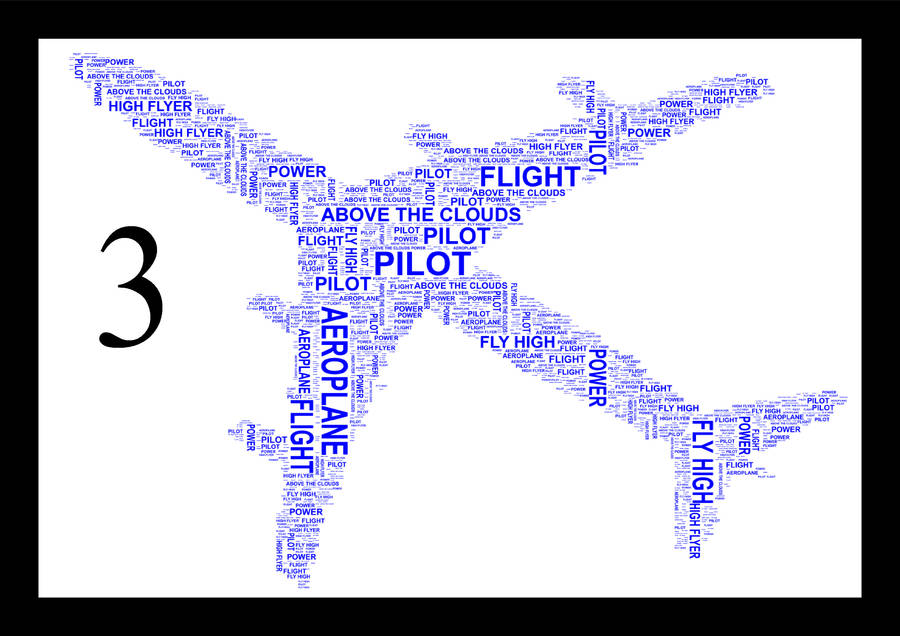 aeroplane personalised word art print. three styles by uniquely your ...