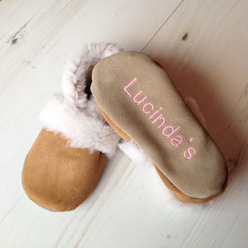 Personalised Children's Merino Sheepskin Slippers, 8 of 11