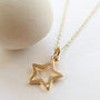 Solid 9ct Gold Open Star Necklace With Diamond, thumbnail 1 of 7