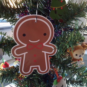 Gingerbread Man Christmas Ornament Postcard, 2 of 5