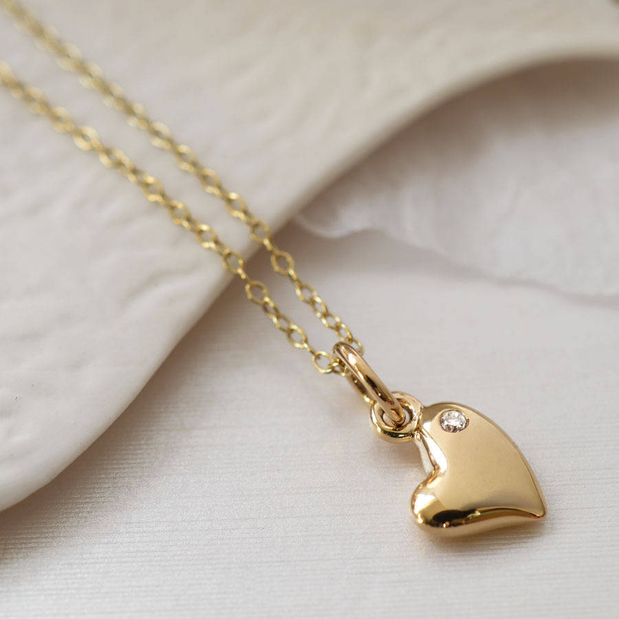 nine carat gold warm heart necklace with sapphire by lily charmed ...