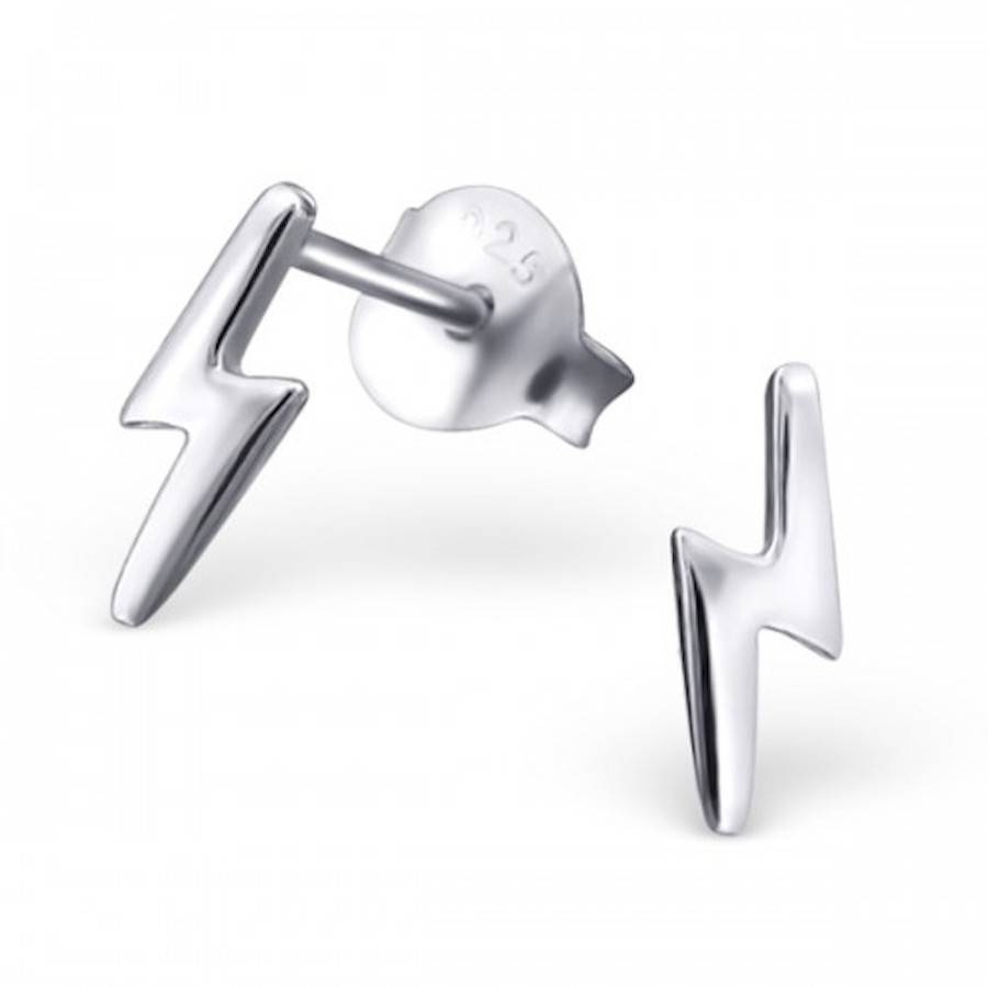Lightning Bolt Earrings In Sterling Silver By Lucy Loves Neko