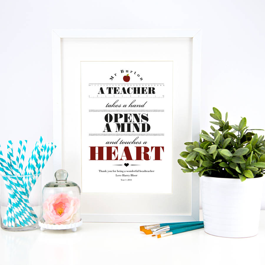 Personalised 'Wonderful Teacher' Print By Quotography ...