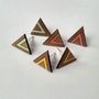 Gold Triangle Geometric Stud Earrings, thumbnail 5 of 6