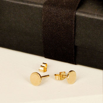 Solid Gold Pin Stud Earrings, 8 of 8