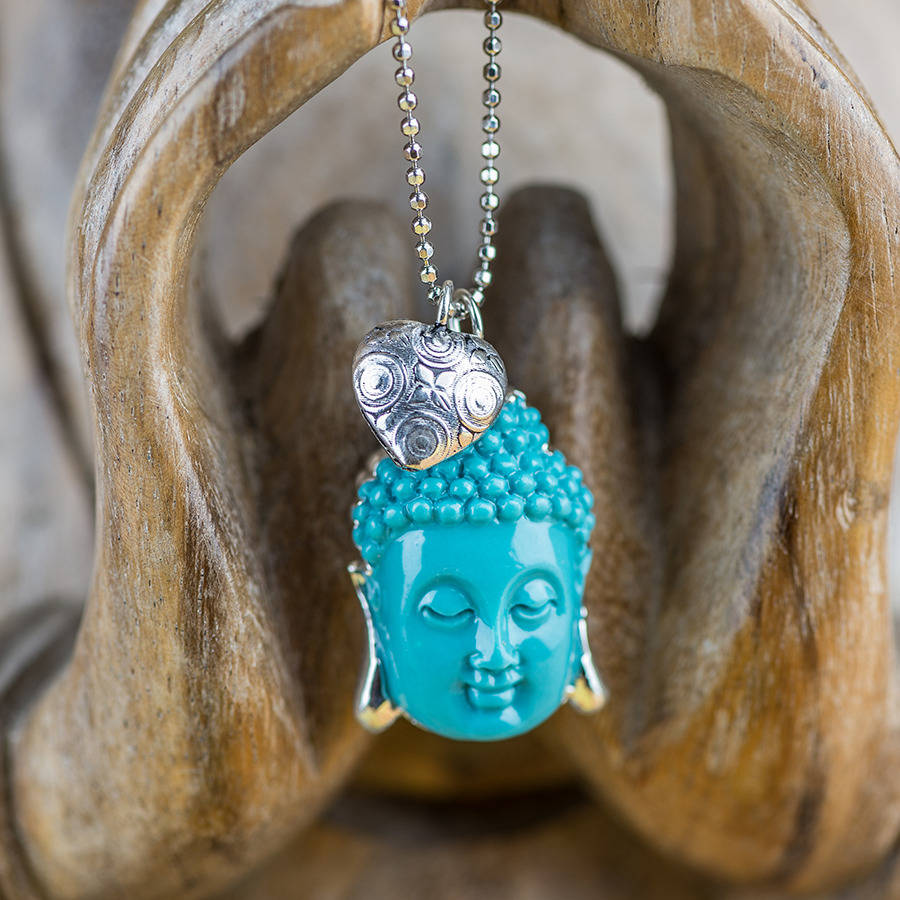 Sterling Silver Healing Buddha Charm Necklace, 1 of 9