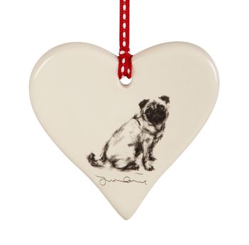 Pug Dog Hanging Love Heart, 2 of 2