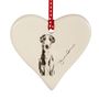 Gentle Whippet Dog Hanging Heart, thumbnail 2 of 3