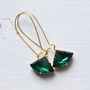 Art Deco Emerald Earrings, thumbnail 7 of 10