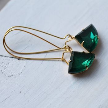 Art Deco Emerald Earrings, 2 of 5