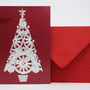 Handmade Silver Doily Christmas Tree Card, thumbnail 1 of 3