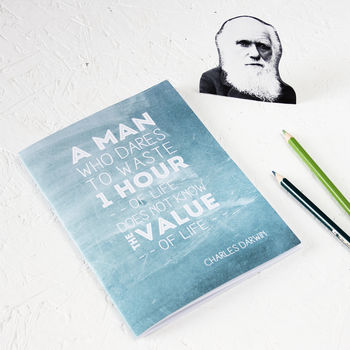 Famous Scientist Darwin Quote Teal Notebook, 3 of 4