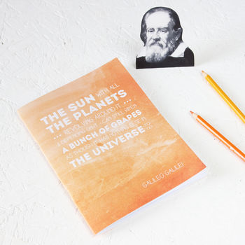 Famous Scientist Galileo Quote Orange Notebook, 3 of 4