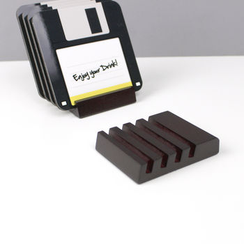 Pack Of Four Geeky Floppy Disc Coasters, 3 of 3