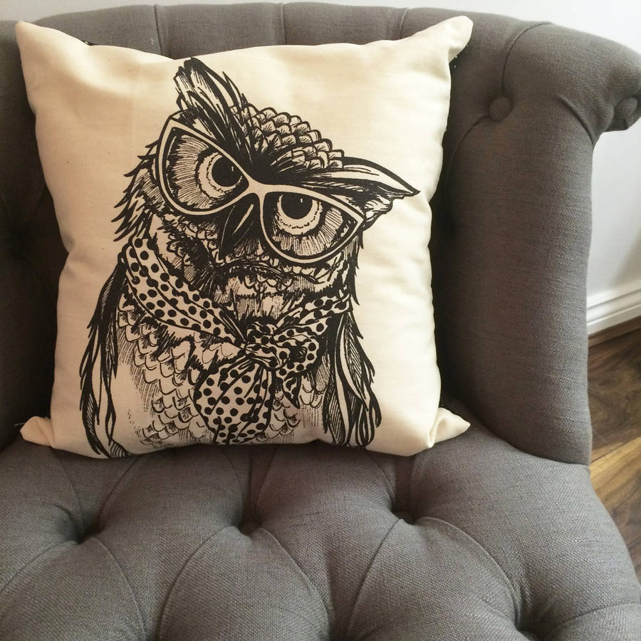 Wise Owl Cushion By Ink Inc.