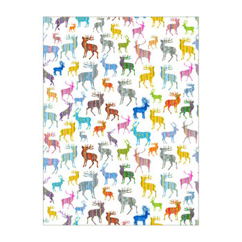 Two Sheets Of Multi Coloured Stag Wrapping Paper, 2 of 4