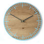 S2 Oak Wooden Clock: Colourful, Contemporary, Handmade, thumbnail 7 of 8