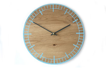 S2 Oak Wooden Clock: Colourful, Contemporary, Handmade, 7 of 8