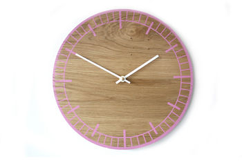 S2 Oak Wooden Clock: Colourful, Contemporary, Handmade, 8 of 8
