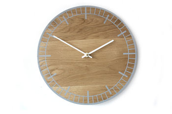 S2 Oak Wooden Clock: Colourful, Contemporary, Handmade, 4 of 8