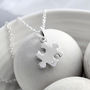 Silver And Diamond Jigsaw Puzzle Necklace, thumbnail 1 of 5