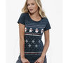 Womens Festive Christmas Snowman Organic Tshirt, thumbnail 1 of 3