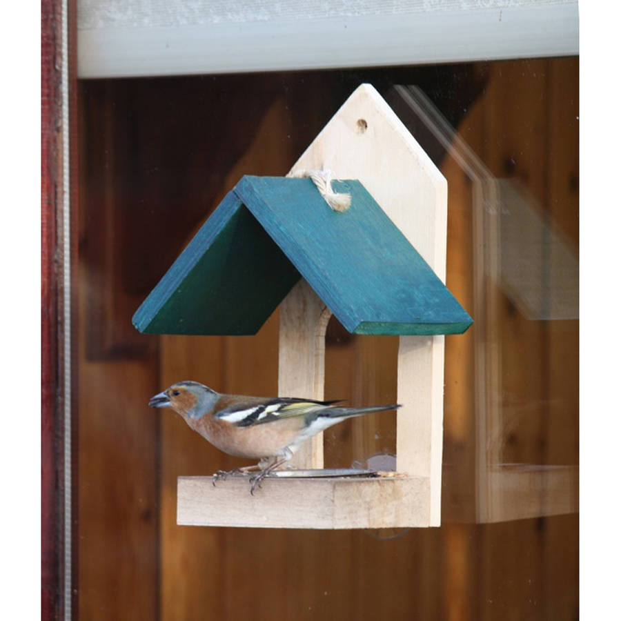 wooden window bird feeder by garden selections