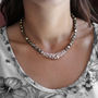 Pyrite Long Textured Necklace, thumbnail 3 of 3