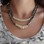 Double Stranded Pyrite Textured Designer Necklace, thumbnail 3 of 3