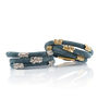 Blue Suede Wrap Bracelet With Gold Sliders, thumbnail 1 of 6