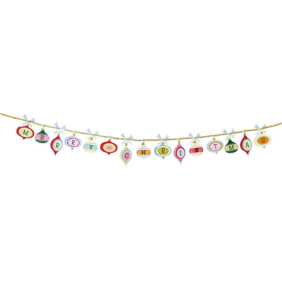 christmas family 'merry christmas' garland by postbox party ...