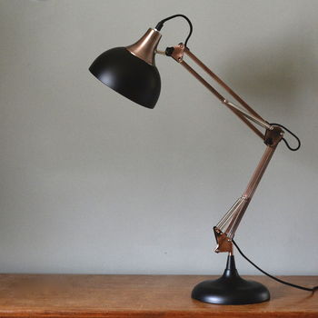 Copper And Black Desk Lamp, 4 of 5