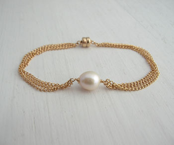 Freshwater Pearl Chained Bracelet, 5 of 10