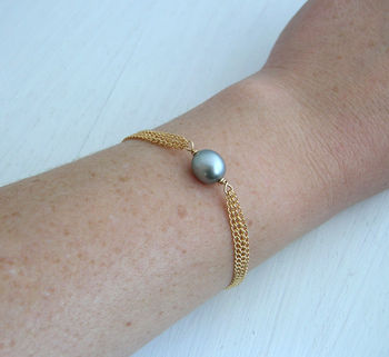 Freshwater Pearl Chained Bracelet, 6 of 10